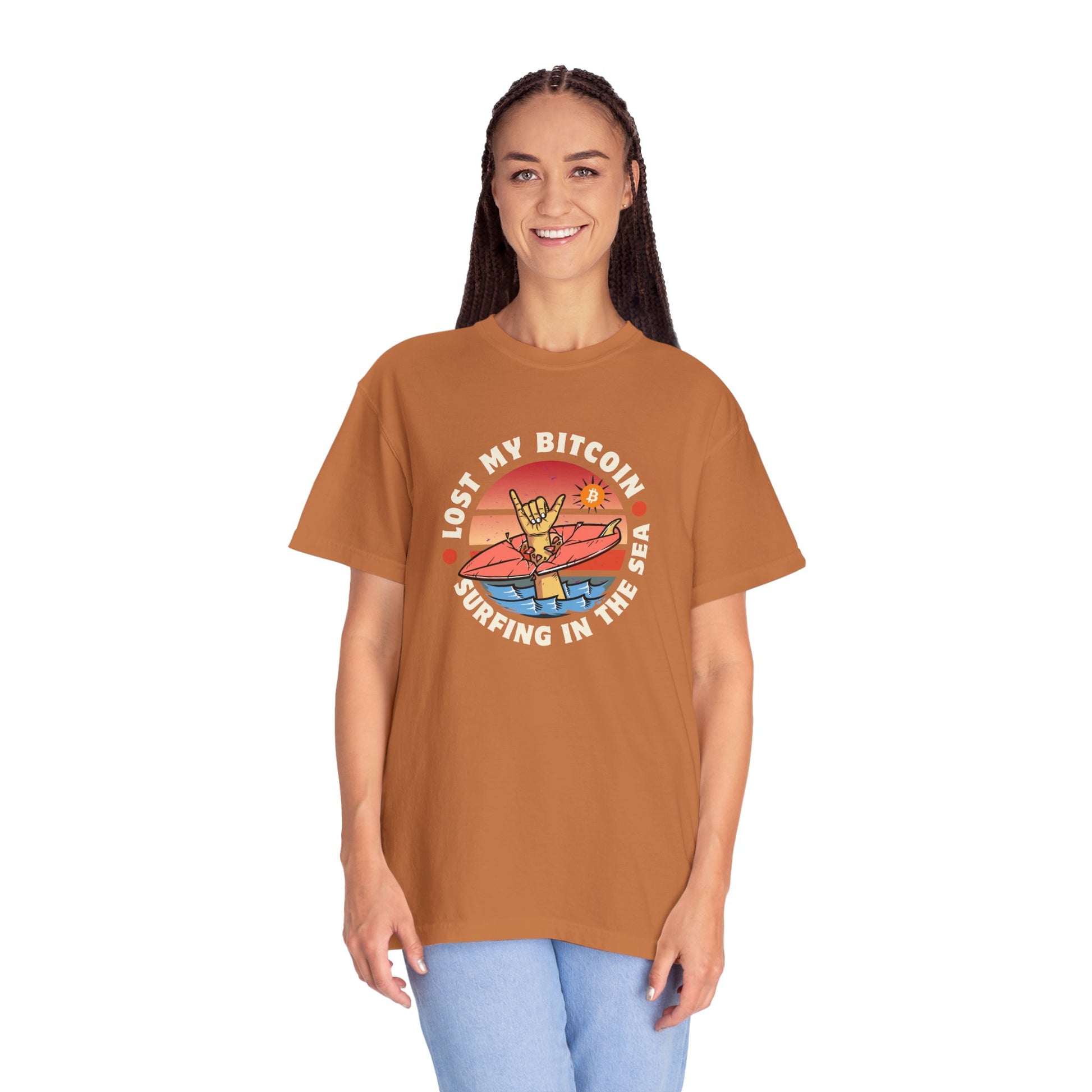 Lost BitcoinLost Bitcoin at Sea 
Introducing the "Comfort Colors 1717" garment-dyed t-shirt from Comfort Colors! Customize it to your heart's content with its 100% ring-spun cotton fabric. The sofT-ShirtPrintifyBlock Style Co