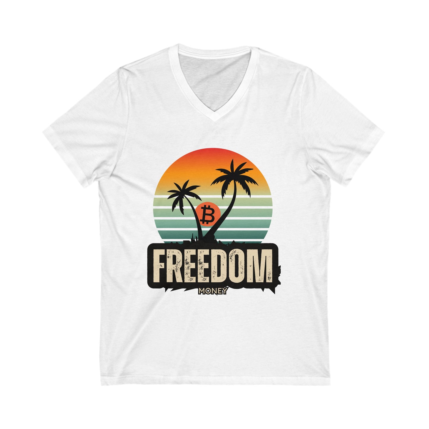 Freedom Money BitcoinWomen's Freedom Money Bitcoin 
This stylish and comfortable jersey tee is perfect for both men and women, with a high quality print that will make it an instant wardrobe favorite. The 4.2 oz/yd²V-neckPrintifyBlock Style Co