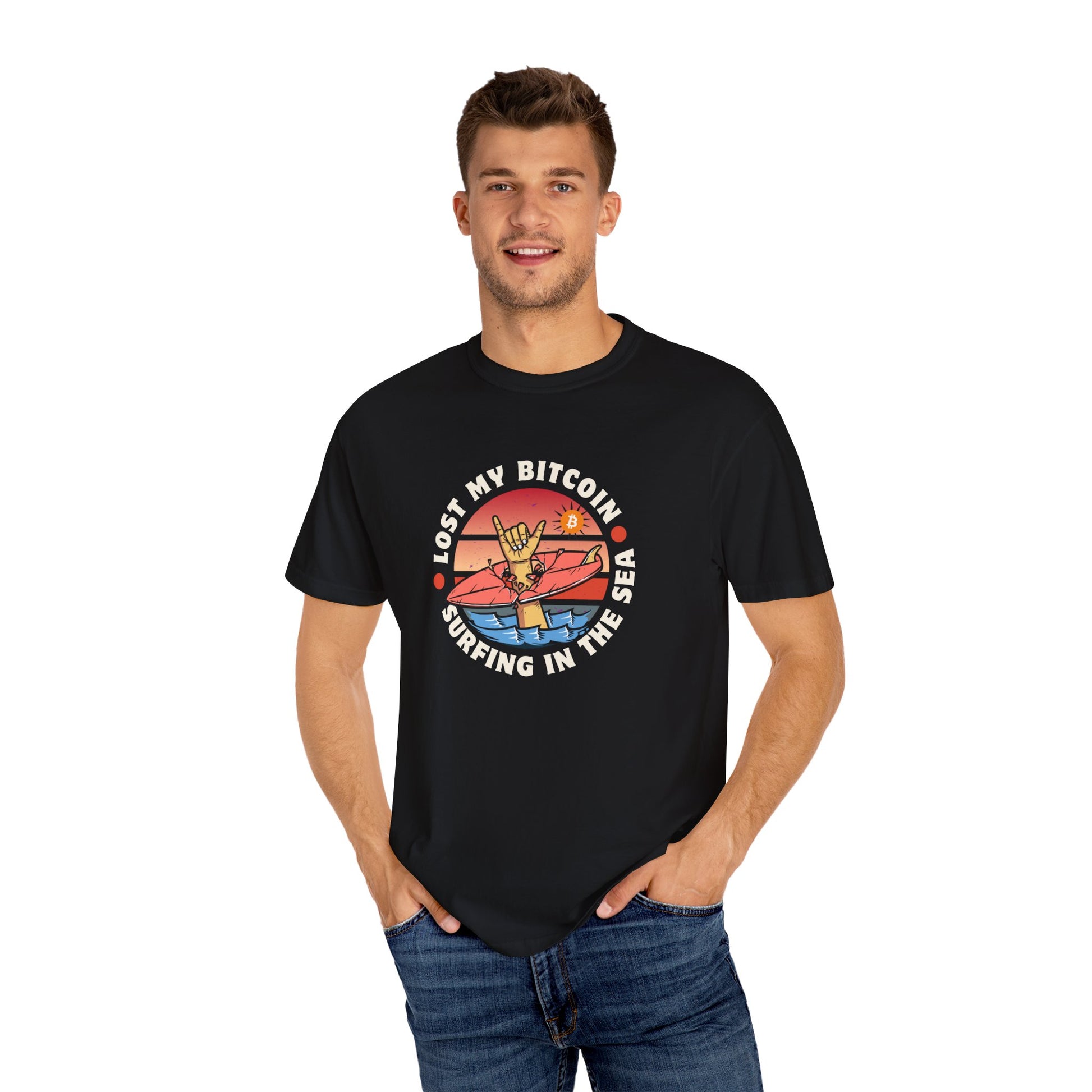 Lost BitcoinLost Bitcoin at Sea 
Introducing the "Comfort Colors 1717" garment-dyed t-shirt from Comfort Colors! Customize it to your heart's content with its 100% ring-spun cotton fabric. The sofT-ShirtPrintifyBlock Style Co