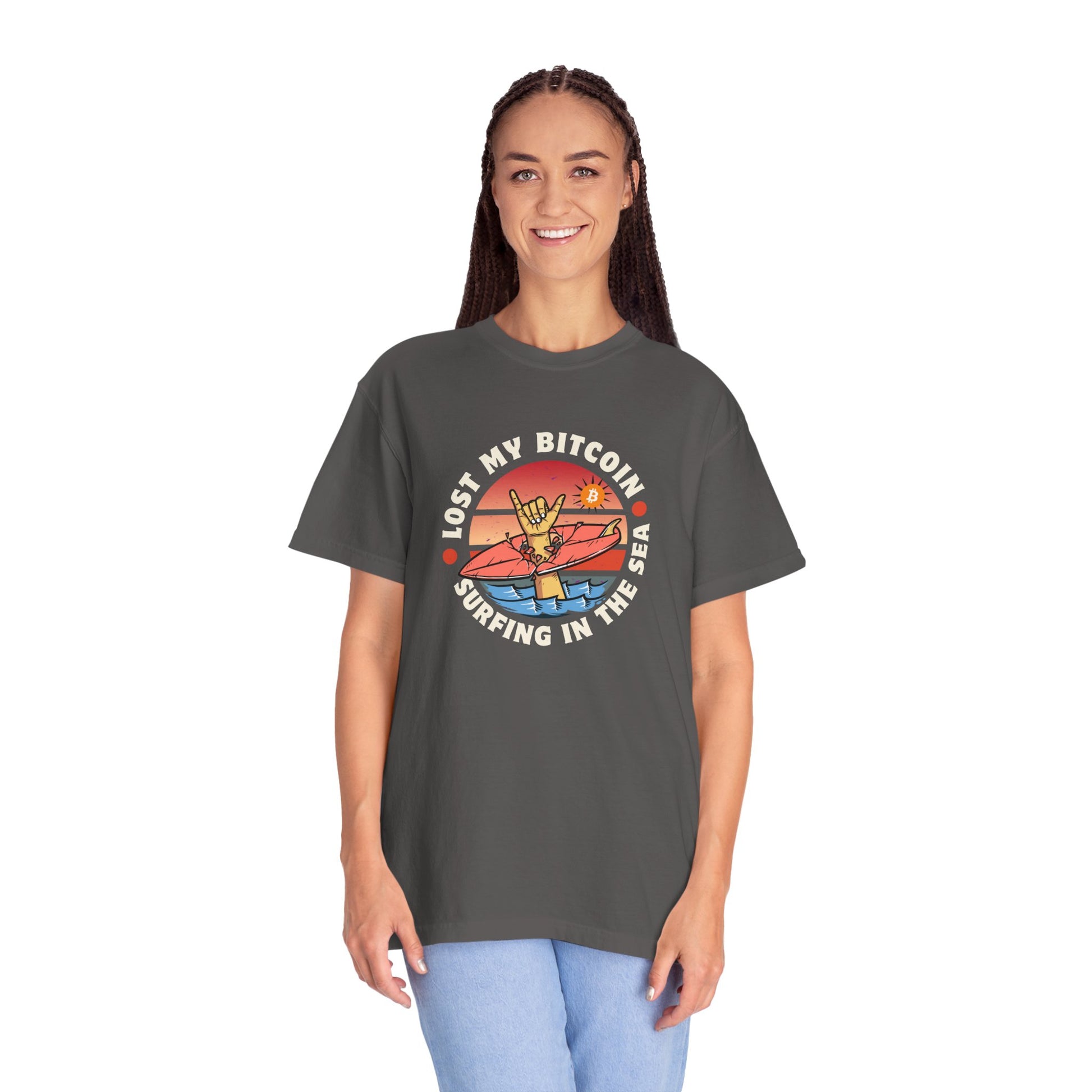 Lost BitcoinLost Bitcoin at Sea 
Introducing the "Comfort Colors 1717" garment-dyed t-shirt from Comfort Colors! Customize it to your heart's content with its 100% ring-spun cotton fabric. The sofT-ShirtPrintifyBlock Style Co