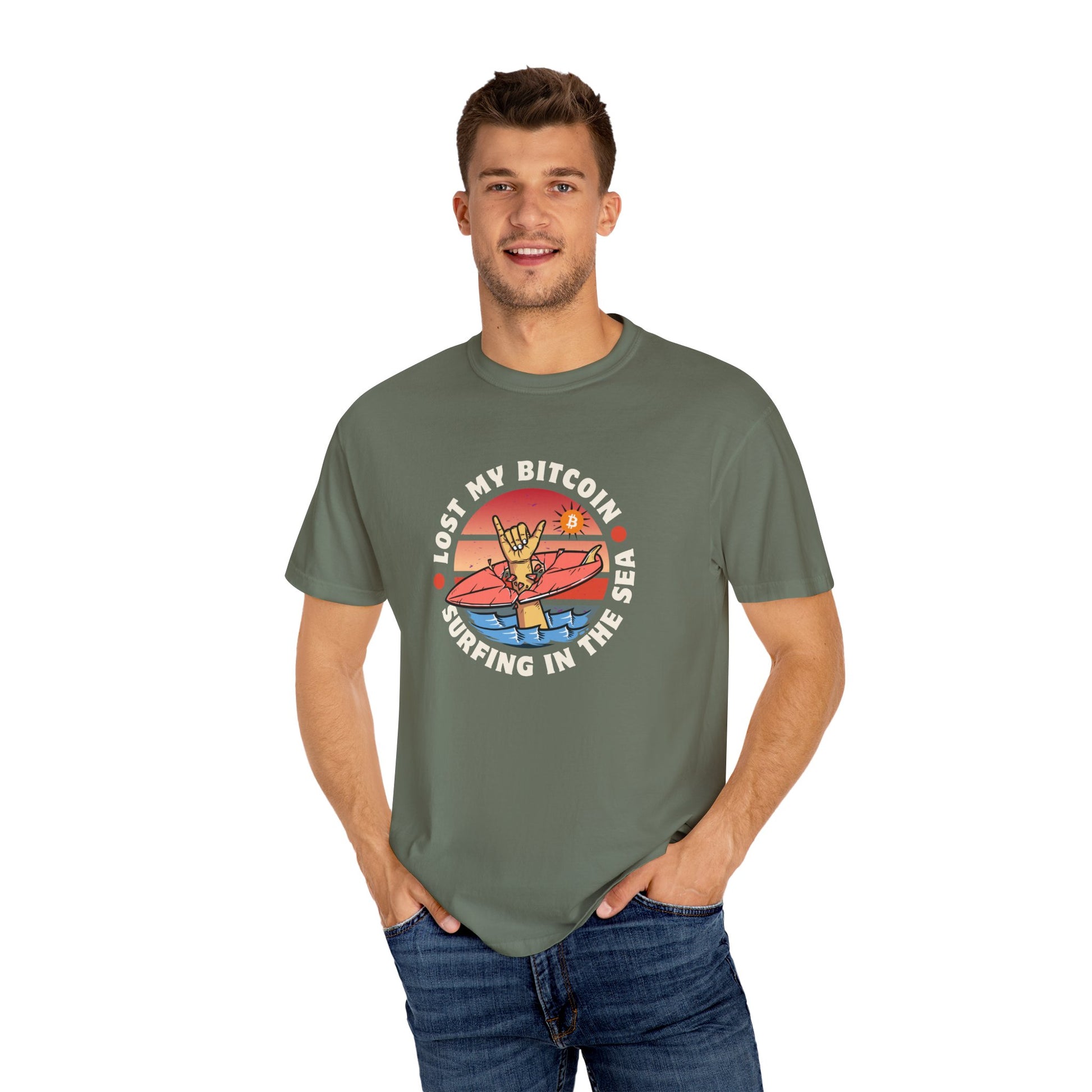 Lost BitcoinLost Bitcoin at Sea 
Introducing the "Comfort Colors 1717" garment-dyed t-shirt from Comfort Colors! Customize it to your heart's content with its 100% ring-spun cotton fabric. The sofT-ShirtPrintifyBlock Style Co